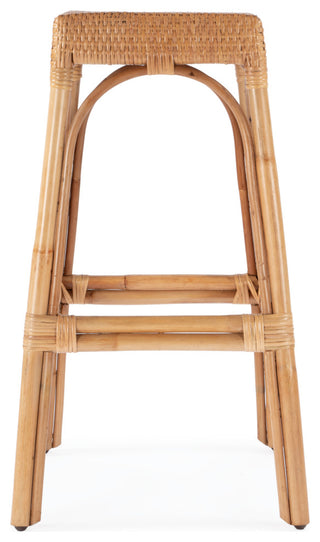 Tobias 30" Rectangular Rattan Barstool, Natural
