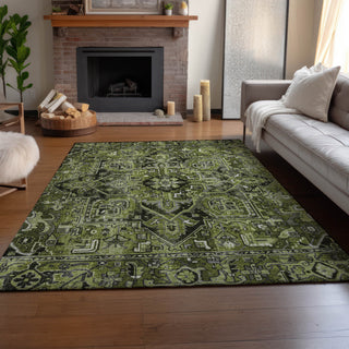 Premium Machine Washable Mayfield AMF570 Olive 2'6" x 3'10" Rug