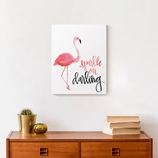 Flamingo Sparkle On Darling 11x14 Canvas Wall Art