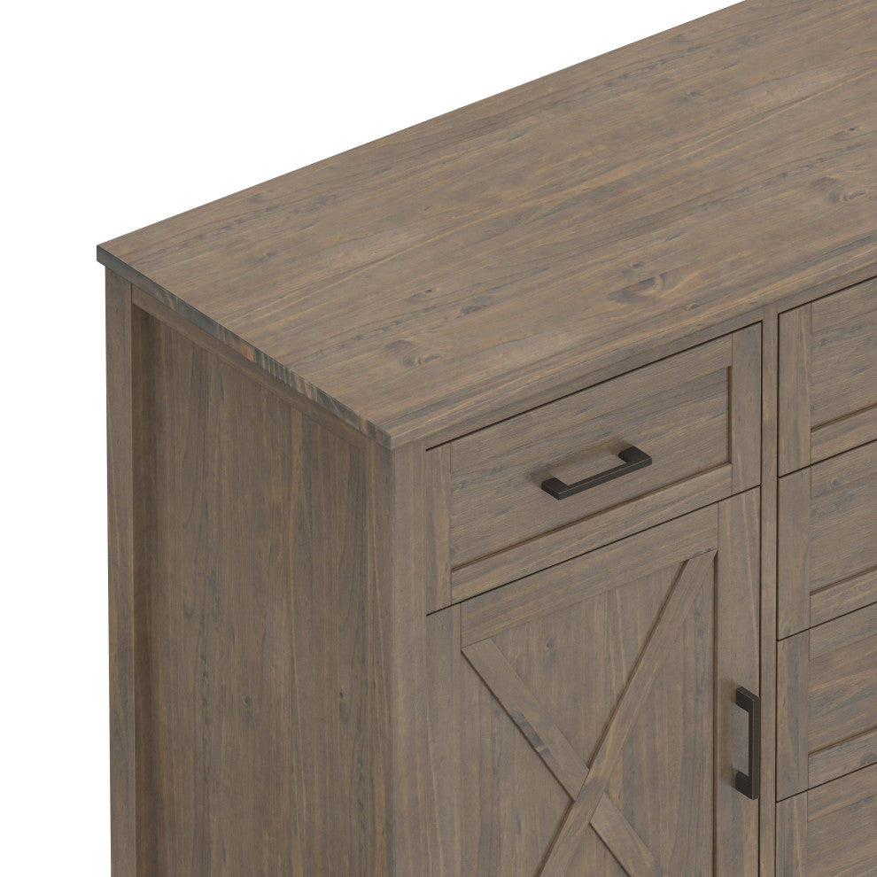 Ela Solid Wood Sideboard, Smoky Brown