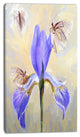 Blue Flower with Butterflies Sketch, Floral Canvas Art Print, 16"x32"