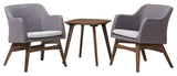 Vera Mid-Century 3-Piece Lounge Chair and Side Table Set