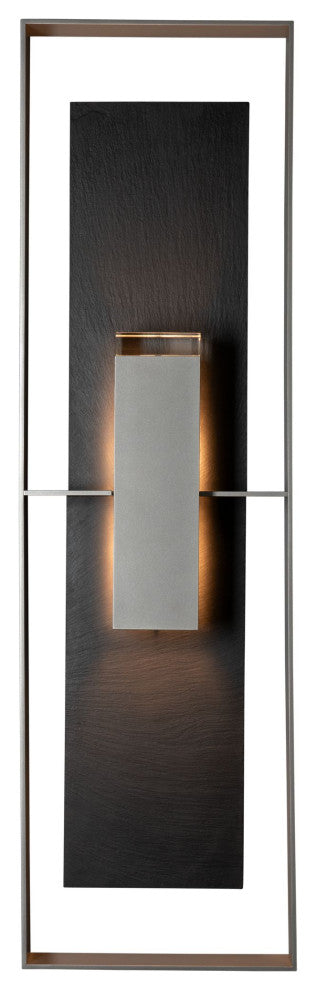 Shadow Box Tall Outdoor Sconce-Coastal Black-Slate