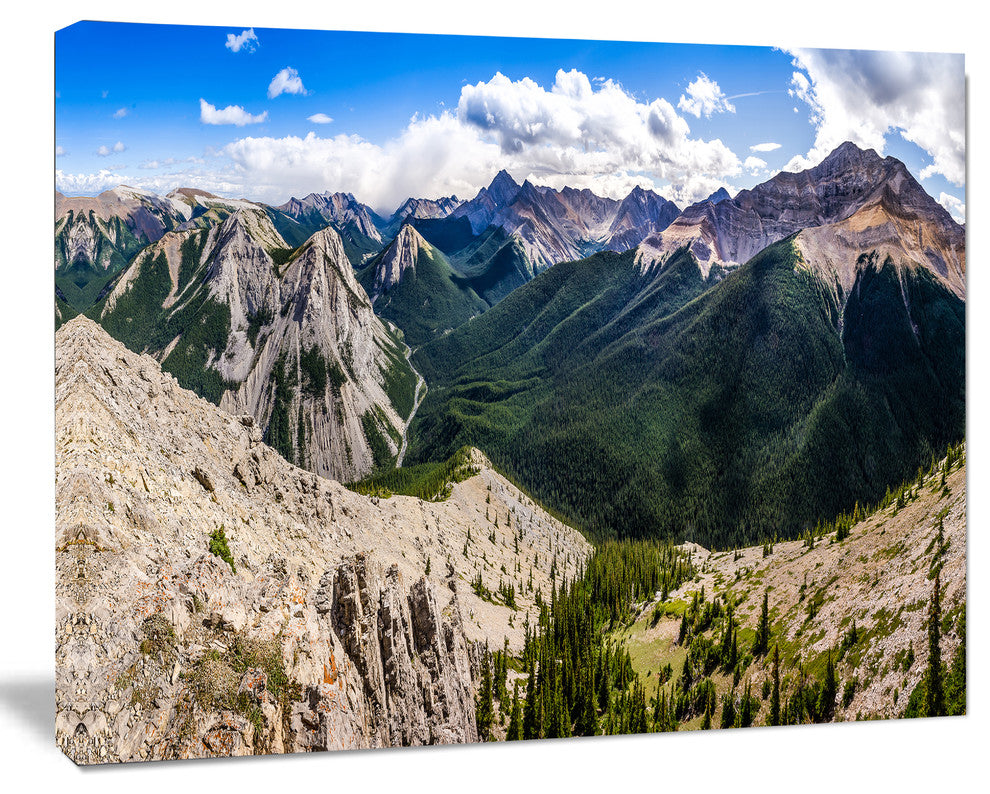 Rocky Mountains Panorama, Landscape Canvas Art Print, 20"x12"