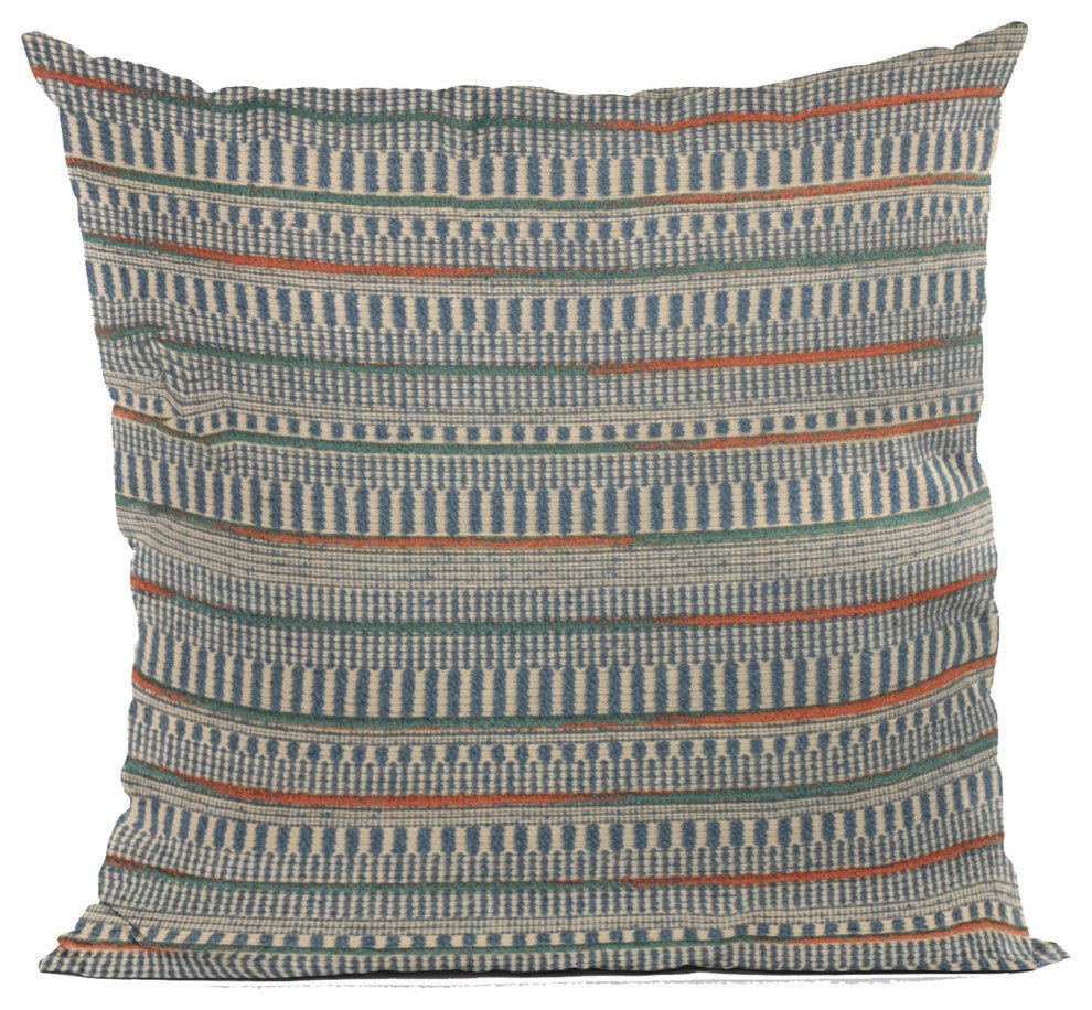 Plutus Blue Lane Stripe Luxury Throw Pillow, 18"x18"
