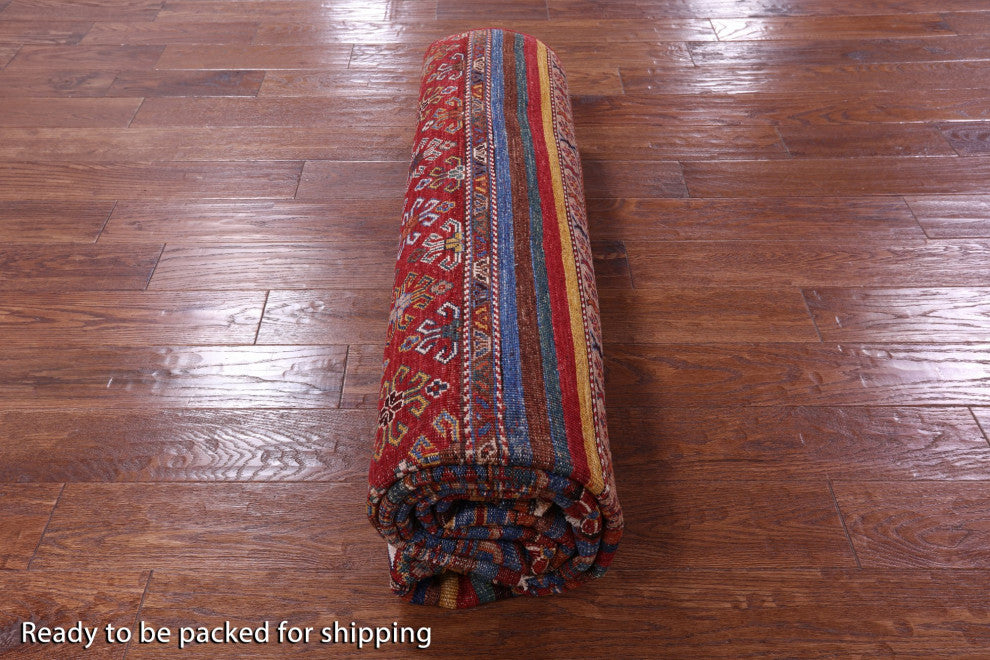 Super Kazak Khorjin Handmade Wool Rug 6' 8" X 9' 9" Q11124