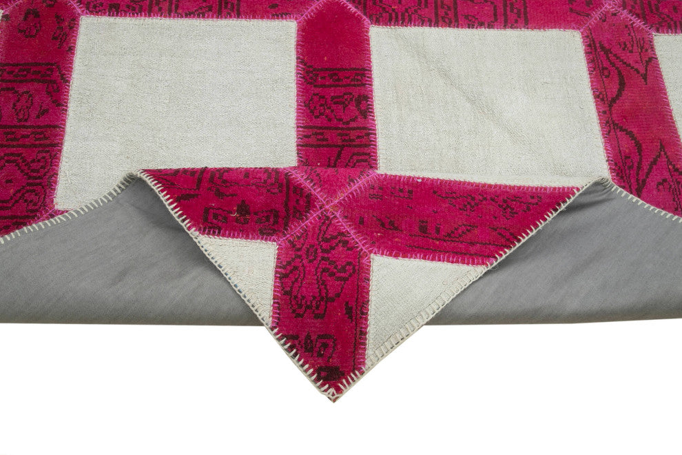 Rug N Carpet - Handwoven Oriental 6' 6" x 9' 7" Boho Patchwork Area Rug