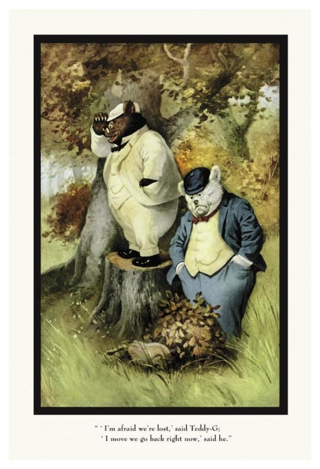 "Teddy Roosevelt's Bears: Teddy B and Teddy G Are Lost" Paper Art, 18"x26"