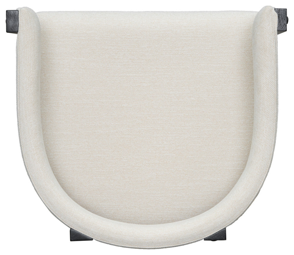 Heise Modern Open Back Dining Armchair With Cushion, Set of 2, Beige/Black