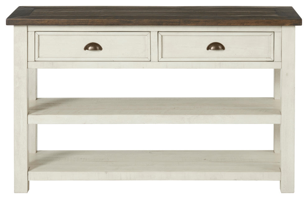 Monterey 50-inch Sofa Console Table , Two-Tone Cream and Brown