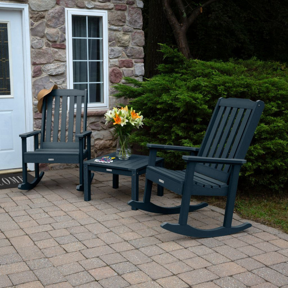 Lehigh Rocking Chair Set With Side Table, Federal Blue