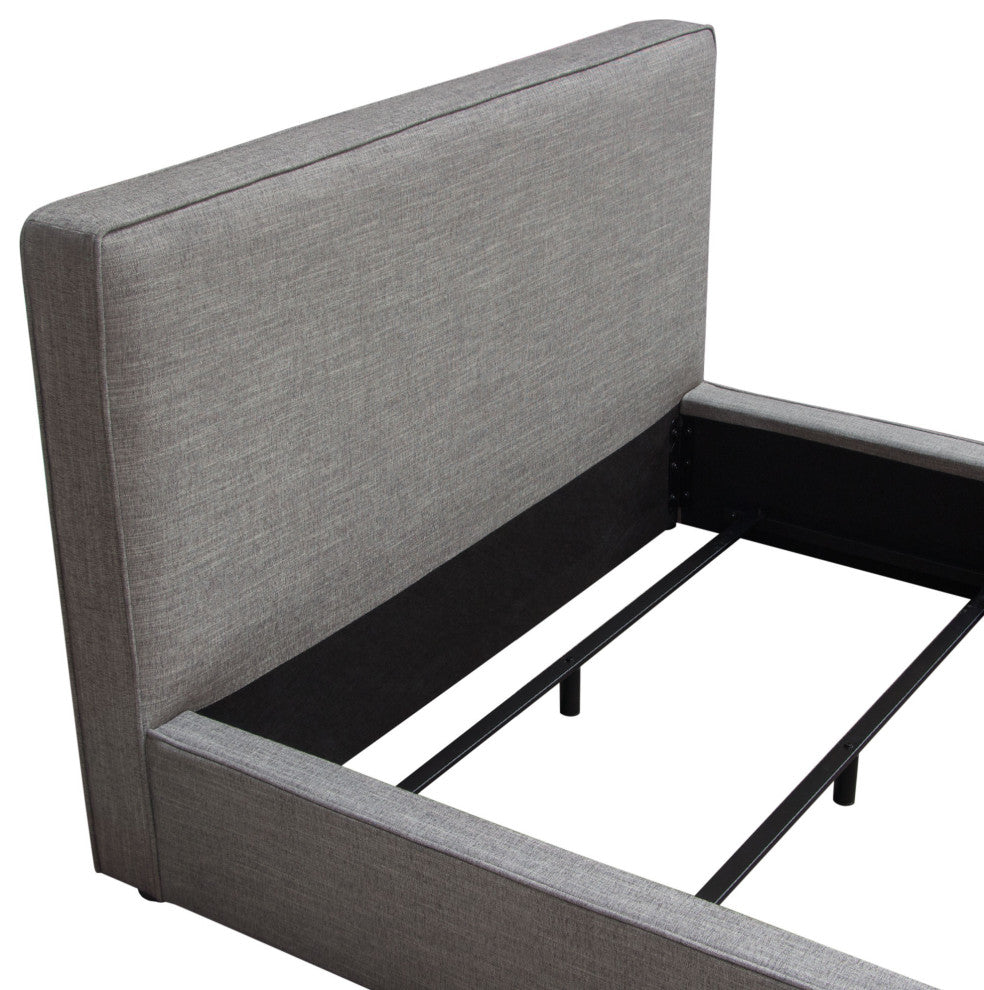 Cloud 43" Low Profile Queen Bed, Gray Fabric