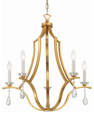 Crystorama Lighting Group PER-10405 Perry 5 Light 26"W Crystal - Antique Gold