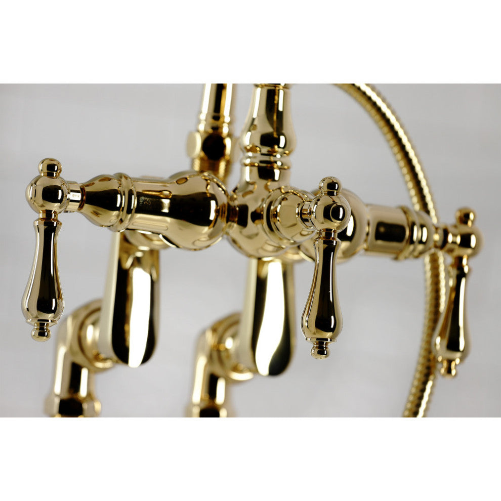 CC6013T2 Clawfoot Tub Faucet With Hand Shower, Polished Brass