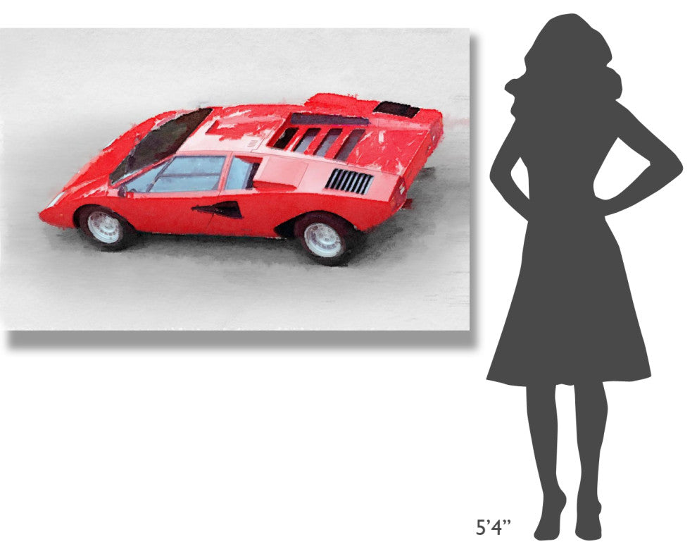 "1974 Lamborghini Countach Watercolor" Fine Art Print