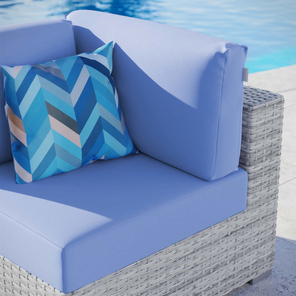 Convene Outdoor Patio Corner Chair Light Gray Light Blue