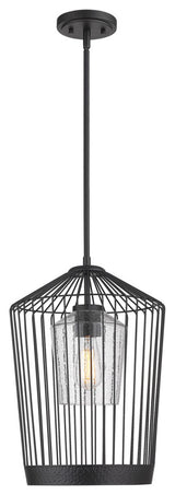 Zlite 342P13-MB 1-Light Pendant, Clear Seeded