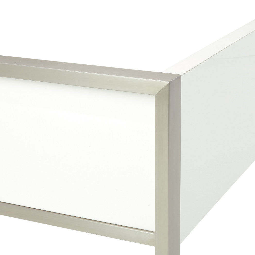 Marquee Queen Panel Bed - Cloud White