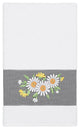 Linum Home Textiles Turkish Cotton Daisy Embellished Bath Towel, White