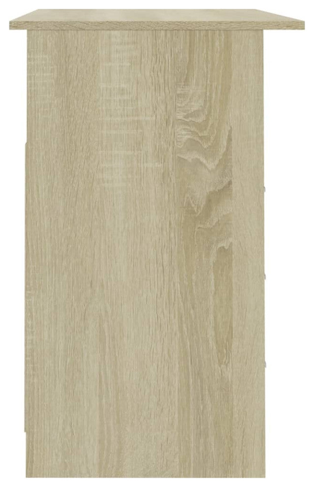 vidaXL Desk with Drawers Standing Computer Desk Sonoma Oak Engineered Wood