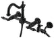 KS126XALBS-P Heritage Wall Mount Bridge Kitchen Faucet with Brass Sprayer, Matte