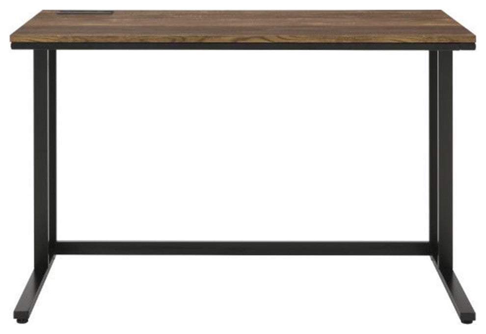 Built-in USB Port Writing Desk, Walnut