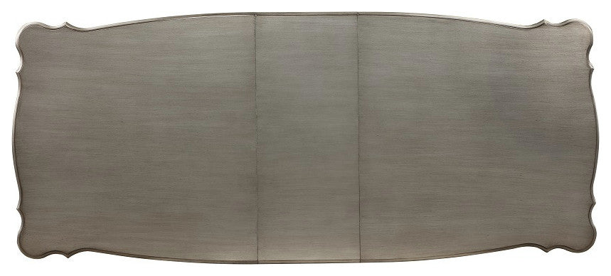 Ariadne Dining Table With Pedestal, Antique Platinum Finish