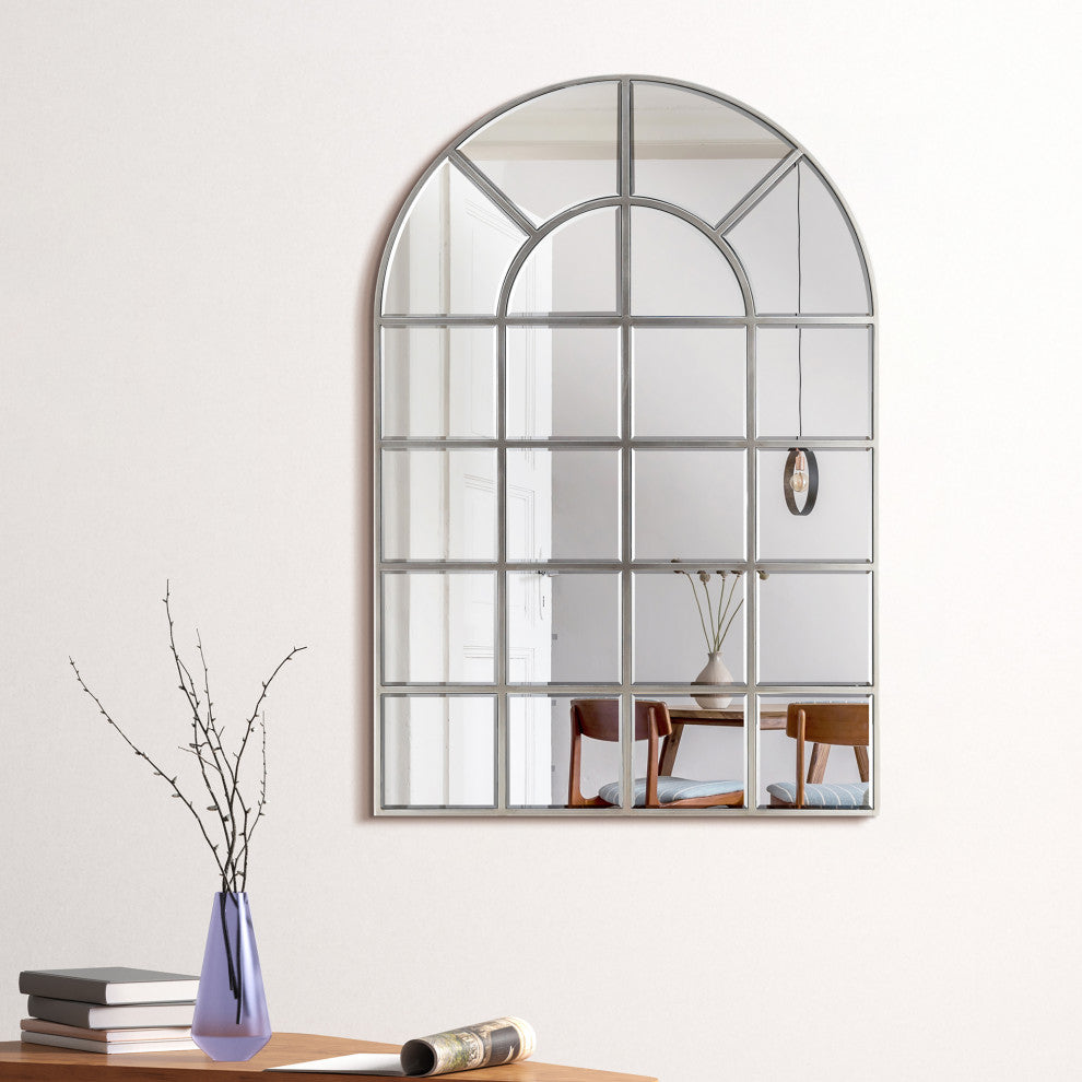 Beveled Arch Window Wall Mirror, 0.25" Beveled Edge, 44"x30" Bathroom Mirror