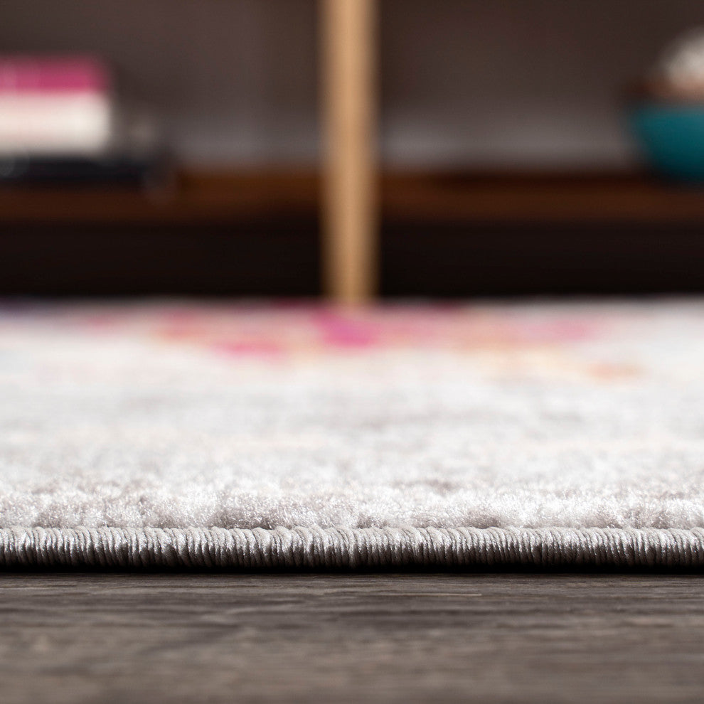 Sunset Modern Abstract Area Rug, Blue/Multi, 8 X 10