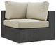 Sojourn Outdoor Patio Sunbrella, Corner, Canvas Antique Beige