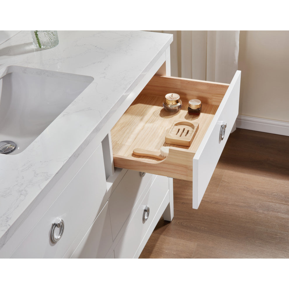 Legion Furniture WS2518 Series Bathroom Sink Vanity, White, 48", Artificial Stone Top, Single Sink