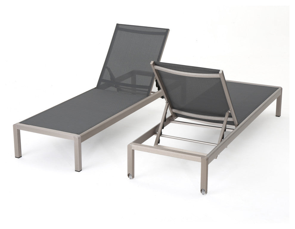 Cape Coral Mesh Outdoor Chaise Lounge, Set of 2