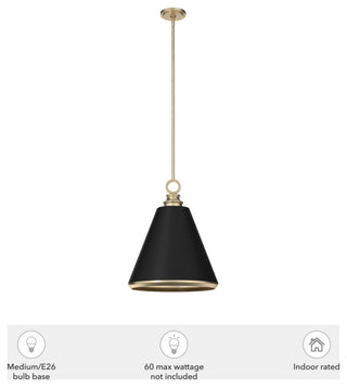 16" Klein Alturas Gold/Flat Matte Black 3-Light Pendant