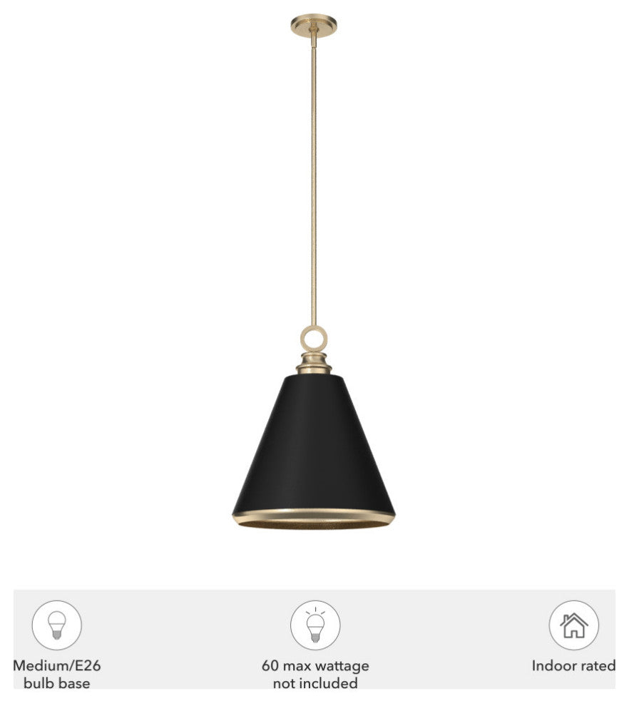 16" Klein Alturas Gold/Flat Matte Black 3-Light Pendant