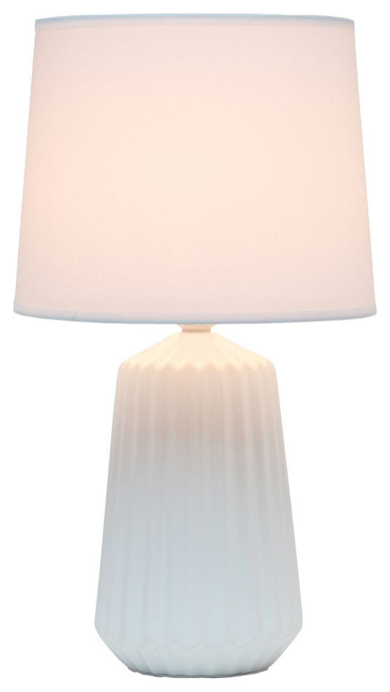 Simple Designs Off White Pleated Base Table Lamp