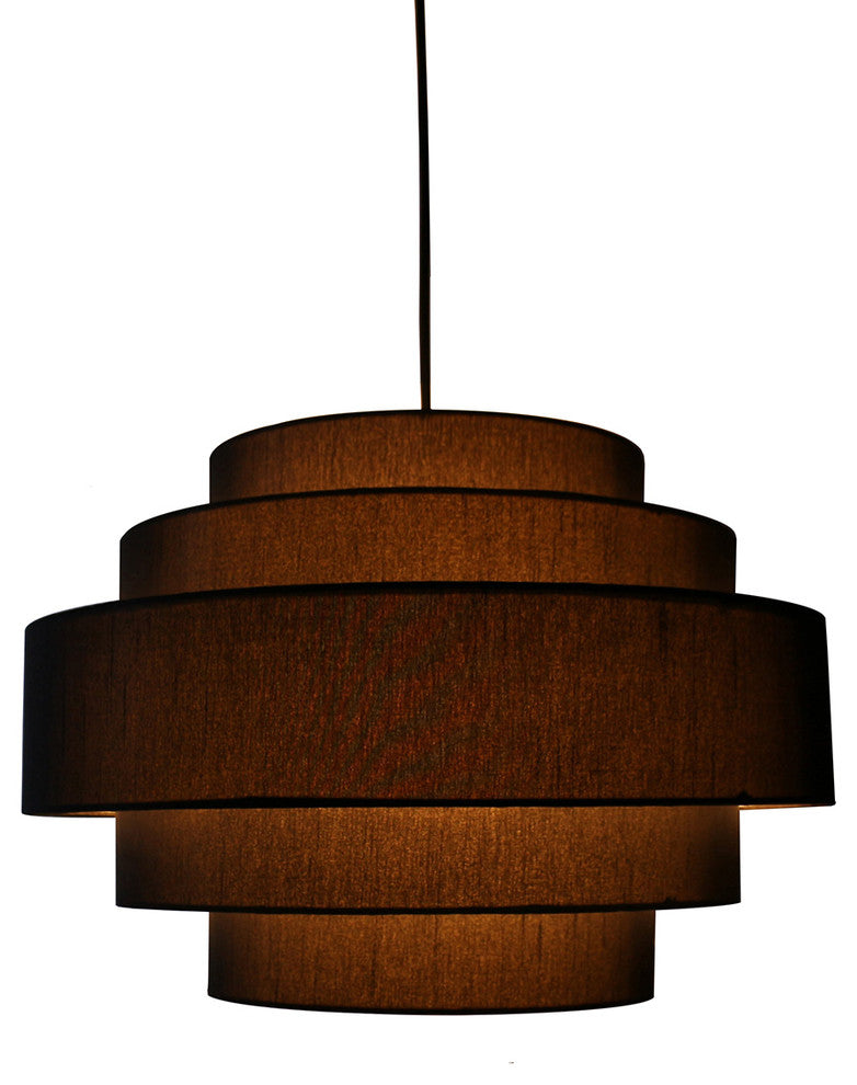 Palladio 5-tier Shade Pendant, 18"x12", Black