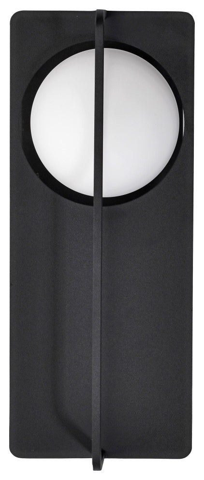 Portal 6W LED Medium Wall Lantern, Matte Black/White Opal Glass
