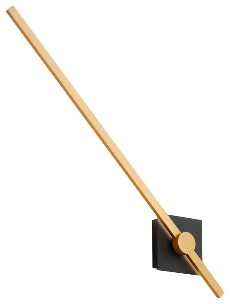 Oxygen Lighting 3-53-1550 Zora 1-Light Vanity Light, Black With Industrial Brass