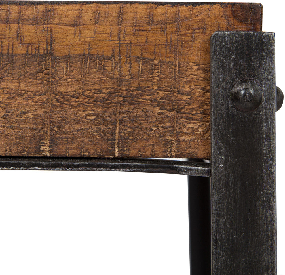 Marsh Wood And Metal Accent Table Set, Rustic Brown 2 Piece