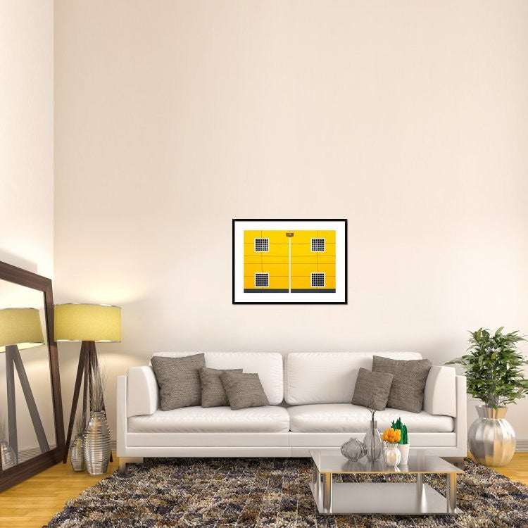 "Four Square" Framed Digital Print by Linda Wride, 38"x28"