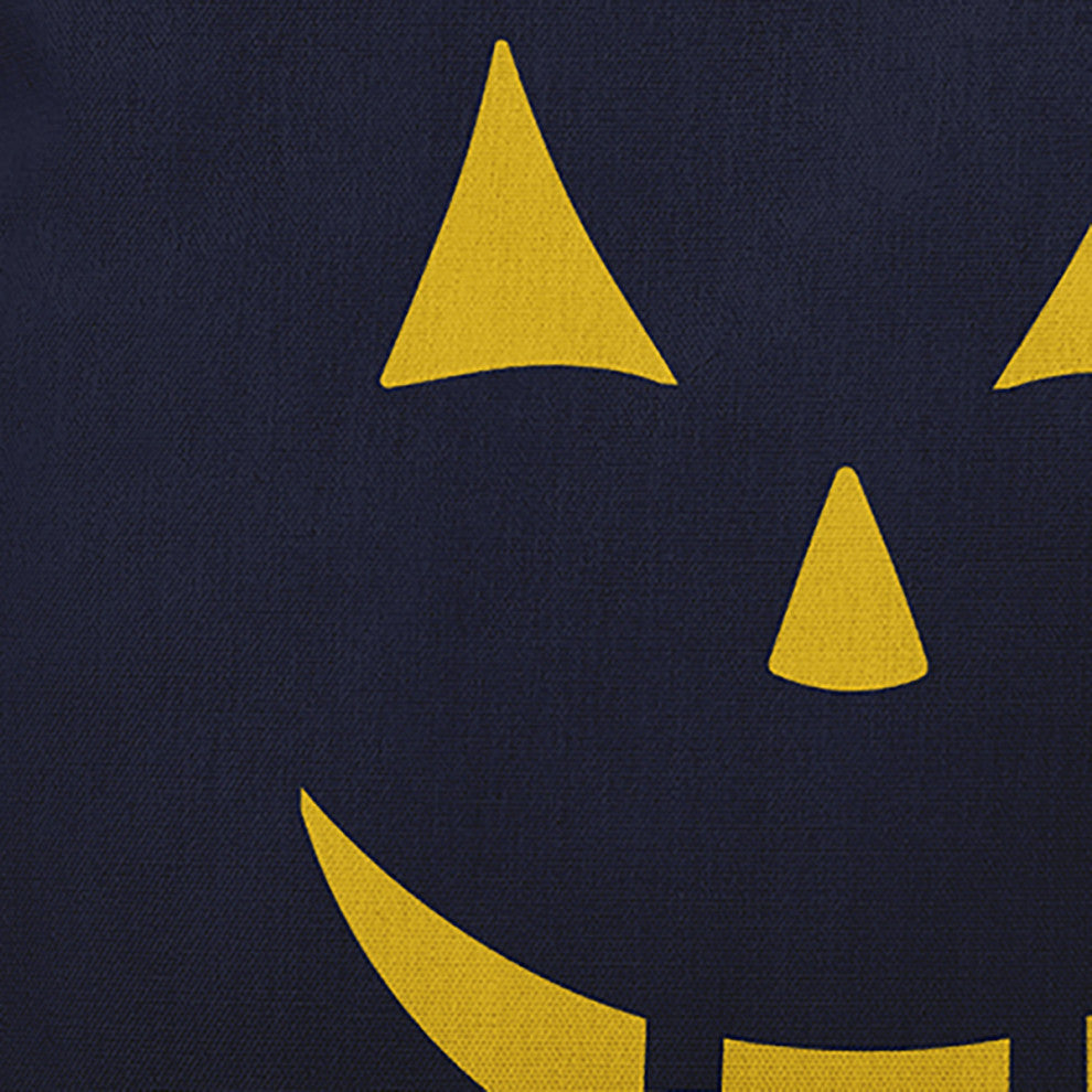 Halloween JackoLantern Indoor/Outdoor Throw Pillow, Navy, 18"x18"