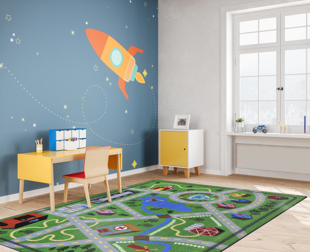 Kid Essentials Rug, Neighborhood Explorer, 7'8"x10'9"
