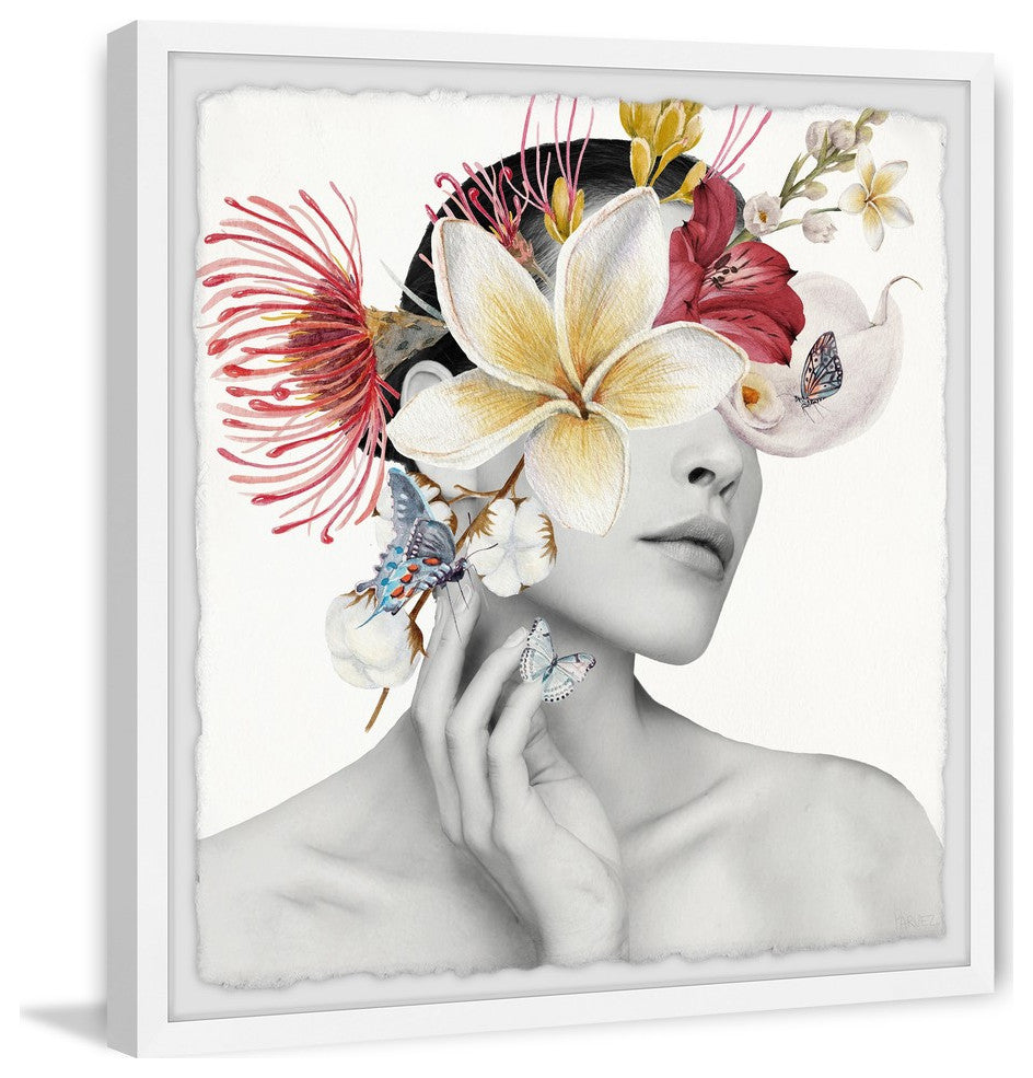 "Jasmine Drama" Framed Painting Print, 12"x12"