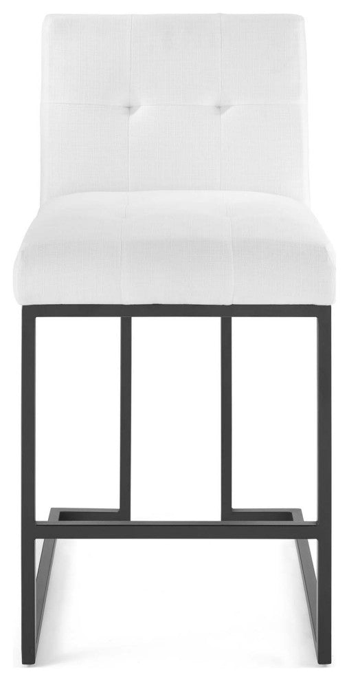Counter Stool Chair, Fabric, Metal, Black White, Bar Pub Cafe Bistro Restaurant