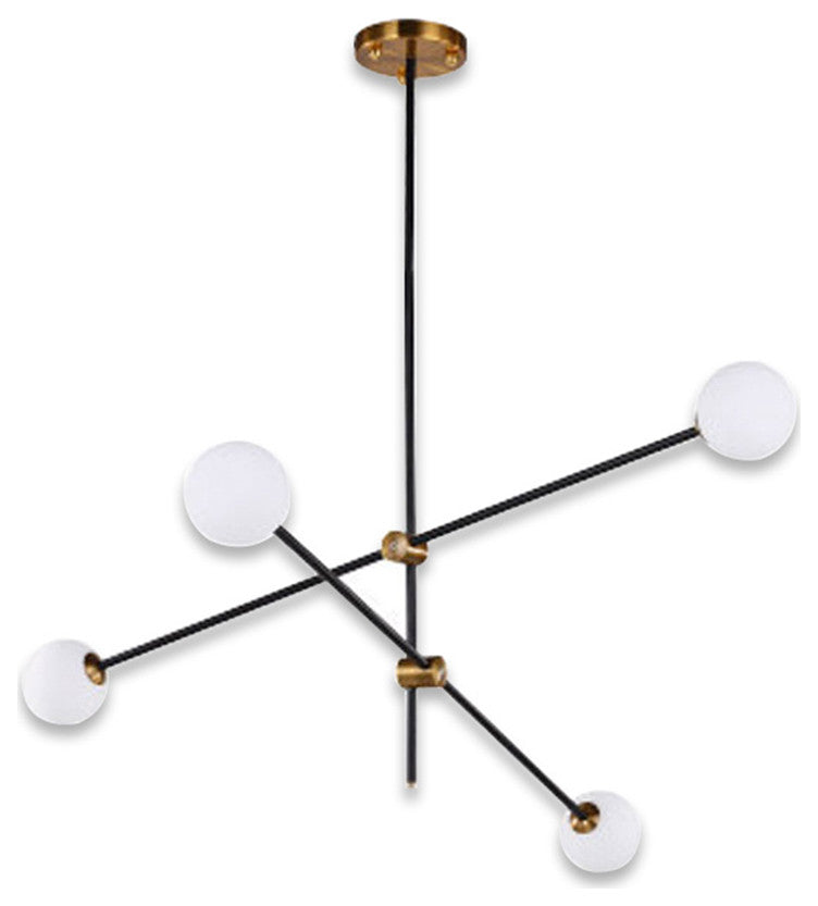 4-Light Sputnik Black Chandelier