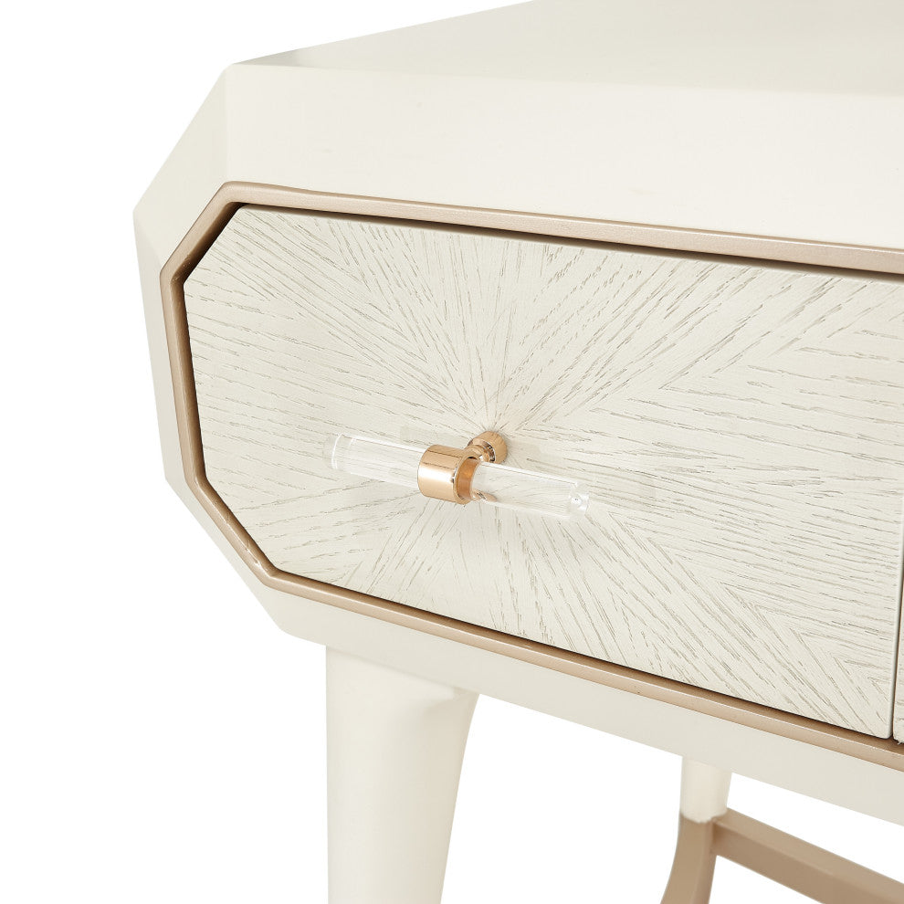 La Rachelle Vanity Set with Mirror & Chair - Medium Champagne