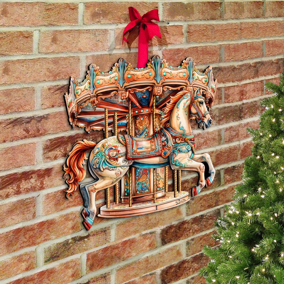 Carousel Horse Holiday Door Decor Christmas Decor