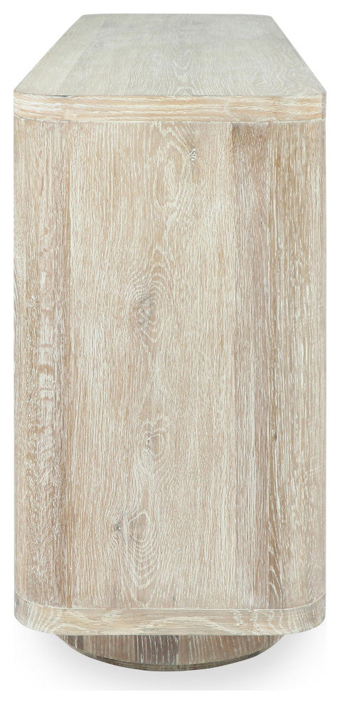 Tiber 74" Oak Veneer Buffet Sideboard, Whitewashed