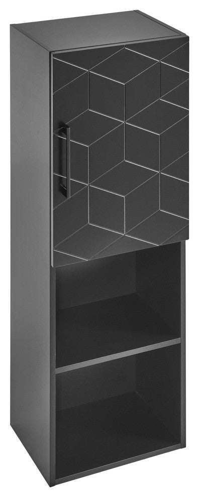 Annecy 15"Wx46"Hx12"D Linen Cabinet, Phantom Black