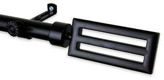 Mabel 13/16 inch Corner Window Curtain Rod, Black, 48-84"